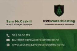 ProWaterblasting Tauranga BUSINESS CARD - SAM McCaskill listed at Skilled Trades New Zealand