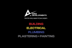 Apex Developments Auckland, Professional Trade Services signage, listed on Skilled Trades NZ® - A KIWI BUSINESS DIRECTORY